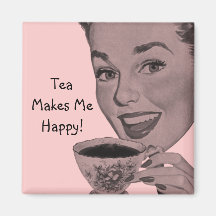 Té retro imán de frigorifico