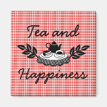 Té y felicidad iman de nevera