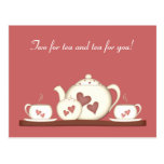 Teaset romántico tarjeta postal