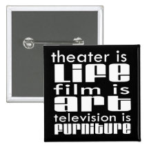 Teatro contra la película contra la TV Pins