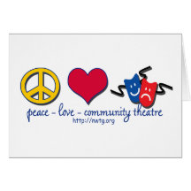 Teatro de la comunidad del amor de la paz tarjeton