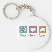 Tebeos del amor de la paz llaveros personalizados