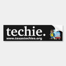 Techie. Pegatina para el parachoques Pegatina De Parachoque