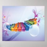 Teclado abstracto colorido poster