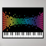 Teclado instrumental del piano de la música multic poster