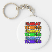 Técnico de la farmacia del arco iris llaveros