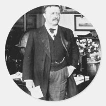 Teddy Roosevelt en el vintage 1912 de la Casa Blan Pegatina