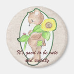 Teddybear, girasol, e imán de la mariquita