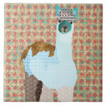 Teja adorable del arte de la alpaca