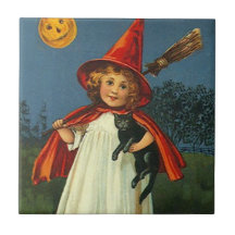 Teja de Halloween del vintage poco gato negro de l