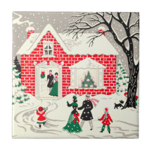 Teja de los saludos del campo del navidad del vint
