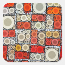 Teja de mosaico moderna fresca del rojo anaranjado pegatina