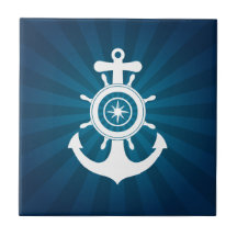 Teja del azul del marinero del ancla