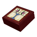 Teja embutida art déco con imagen del vitral cajas de joyas