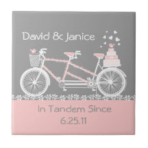 Teja en tándem Trivet del boda de la bicicleta