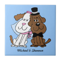 Teja personalizada perros del recién casado