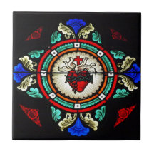 Teja sagrada del corazón (vitral)