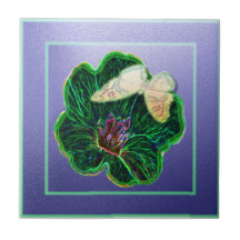 teja verde de la flor