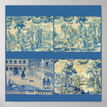 Tejas azules - fondo azul posters