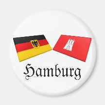 Tejas de la bandera de Hamburgo, Alemania Imanes Para Frigoríficos