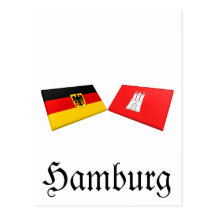 Tejas de la bandera de Hamburgo, Alemania Postal
