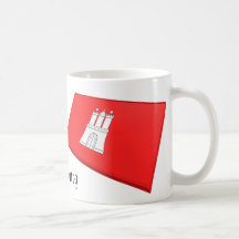 Tejas de la bandera de Hamburgo, Alemania Tazas De Café