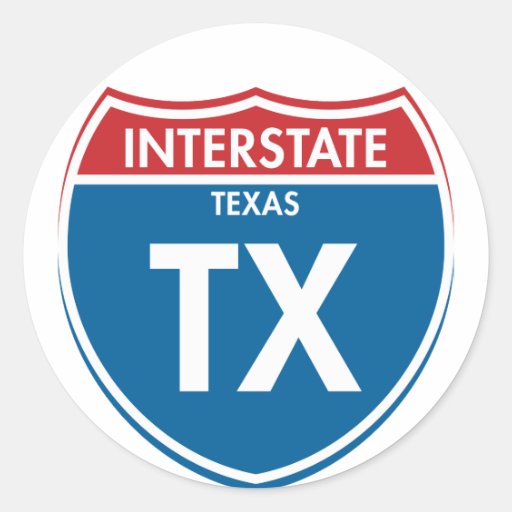 Tejas de un estado a otro TX Pegatinas