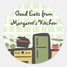 teje la cocina que cocina al pegatina de la etique