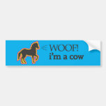 Tejido soy una vaca etiqueta de parachoque