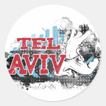 TEL AVIV - un estilo del grunge de la ciudad del # Etiqueta Redonda
