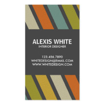 Tela a rayas retra - estilo 1 plantilla de tarjeta personal