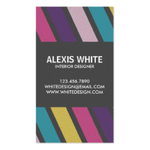 Tela a rayas retra - estilo 3 plantillas de tarjetas de visita