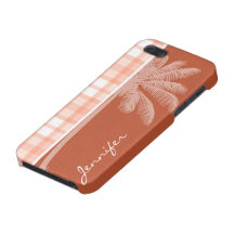 Tela escocesa anaranjada tropical linda iPhone 5 funda