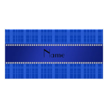 Tela escocesa azul conocida personalizada tarjetas con fotos personalizadas