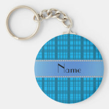 Tela escocesa conocida personalizada del azul de c llavero personalizado