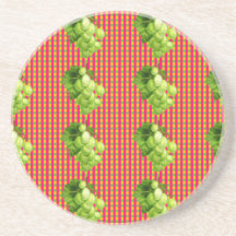 Tela escocesa de las uvas posavasos para bebidas