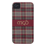 Tela escocesa de tartán negra y marrón roja con el Case-Mate iPhone 4 protectores