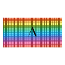 Tela escocesa del arco iris del monograma tarjetas fotograficas personalizadas