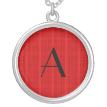 Tela escocesa del rojo del monograma pendientes personalizados