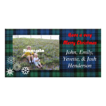 Tela escocesa Photocard del navidad Tarjeta Con Foto Personalizada