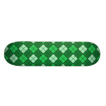 Tela escocesa verde tabla de patinar