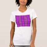 Tela escocesa violeta y verde rosada moderna camiseta