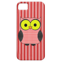 Tela escocesa y búho del lunar iPhone 5 Case-Mate cárcasa