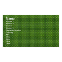 Tela verde tarjetas de visita