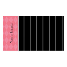 Telas a rayas rosadas y negras modernas plantilla de tarjeta de negocio