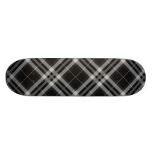 Telas escocesas, controles y tartanes en blanco y  patineta personalizada