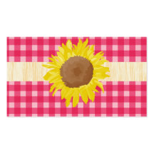 Telas escocesas y girasoles clásicos del rosa del  plantilla de tarjeta de negocio
