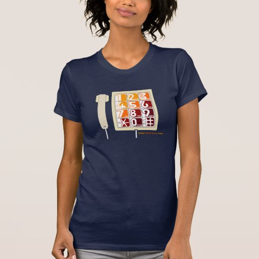 teléfono grande retro del botón de los años 80 camisetas