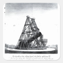 Telescopio de los cuarenta pies de William Hersche Calcomania Cuadrada Personalizada