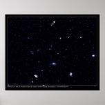 Telescopio distante de Hubble de las galaxias Poster